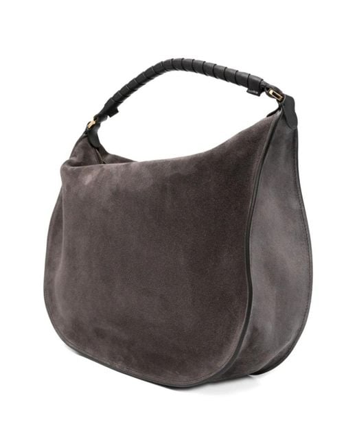 Chloé Gray Chloé Marcie Suede Leather Hobo Bag