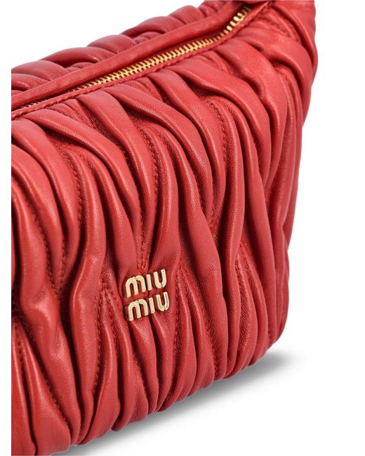 Miu Miu Red Matelassé Leather Mini Bag