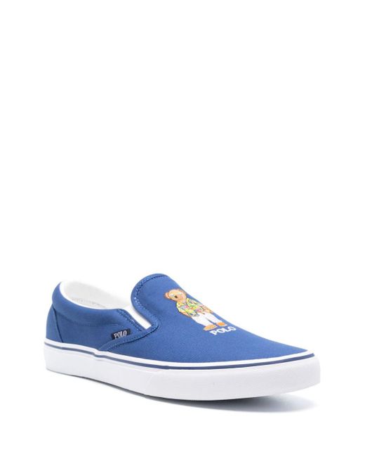 Polo Ralph Lauren Blue Keaton-Slip-Sneakers-Slip On Shoes for men