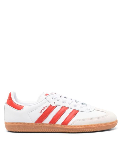 Adidas Pink Samba Leather Sneakers for men
