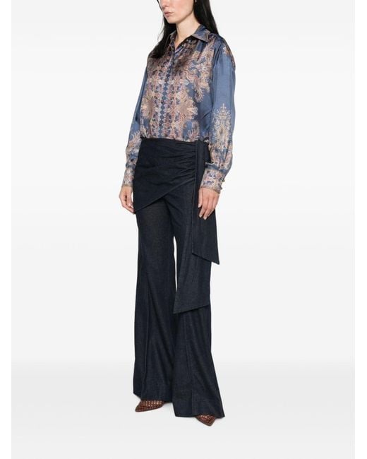 Zimmermann Blue Valiant Flared Denim Jeans