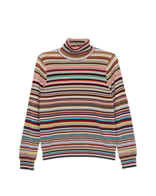 Paul Smith Multicolor Signature Stripe Roll Neck Sweater