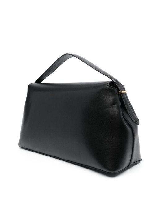 Totême Black T-Lock Leather Handbag