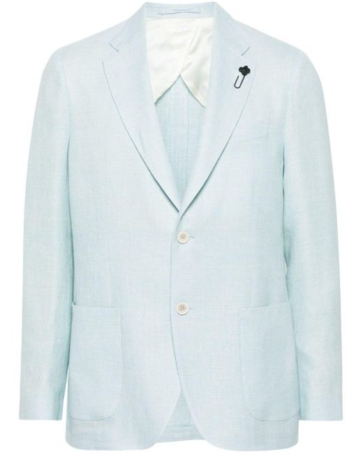 Lardini Blue Intertwined Linen-blend Blazer for men