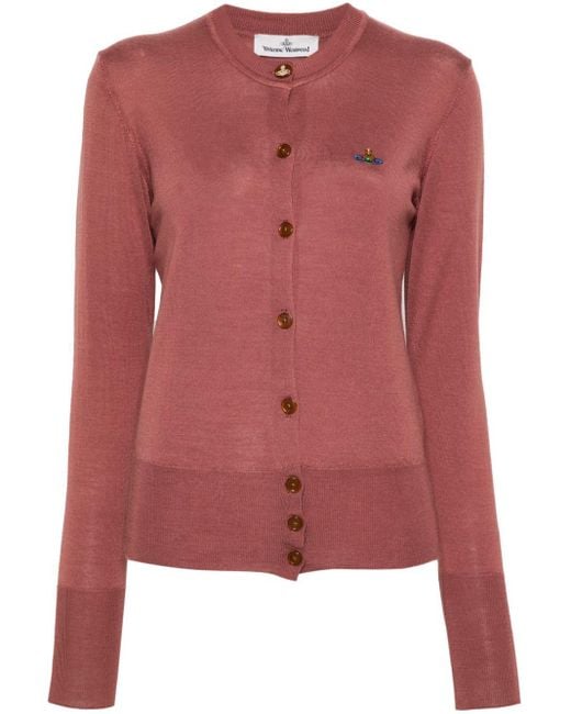 Vivienne Westwood Pink Bea Wool And Silk Blend Cardigan