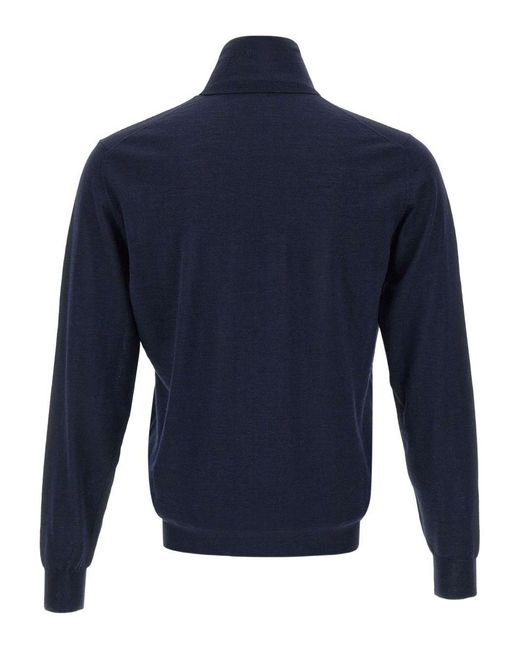FILIPPO DE LAURENTIIS Blue Merino Wool Turtleneck for men
