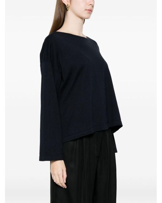 C.t. Plage Black Cotton Crewneck Sweater