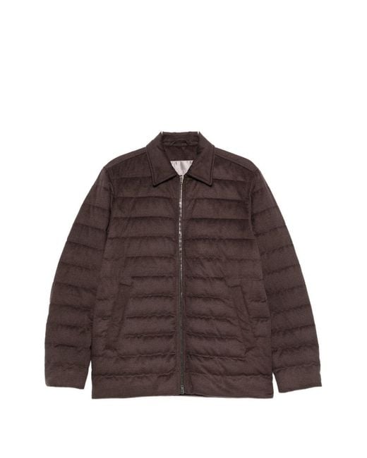 Herno Brown Zipped Down Jacket for men