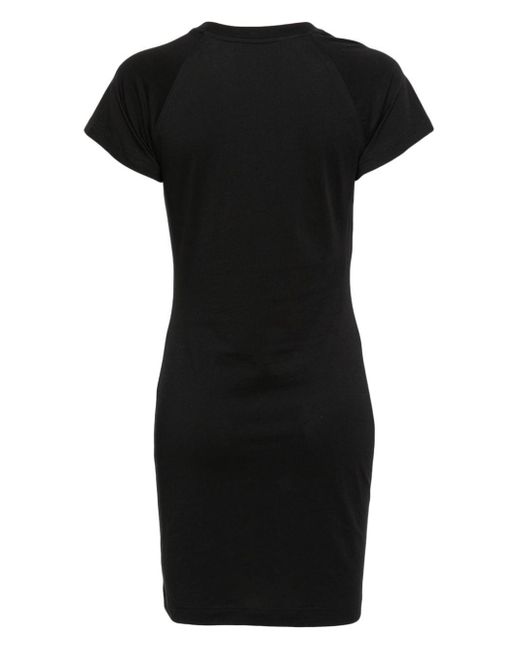Moschino Black T-shirt Model Dress With Embroidery