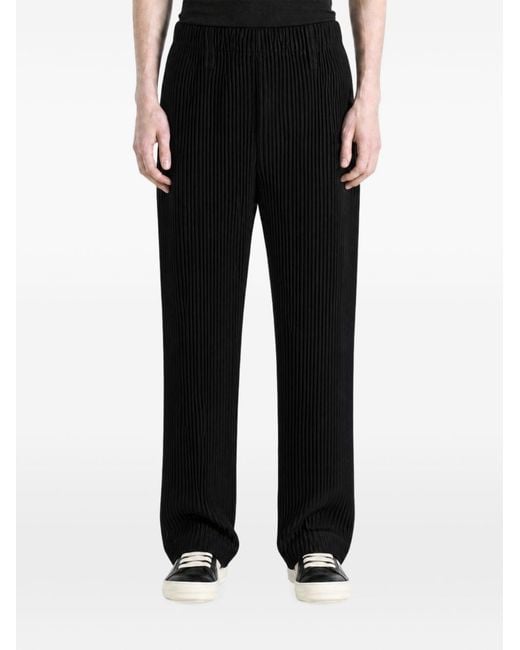 Homme Plissé Issey Miyake Black Pleated Trousers for men