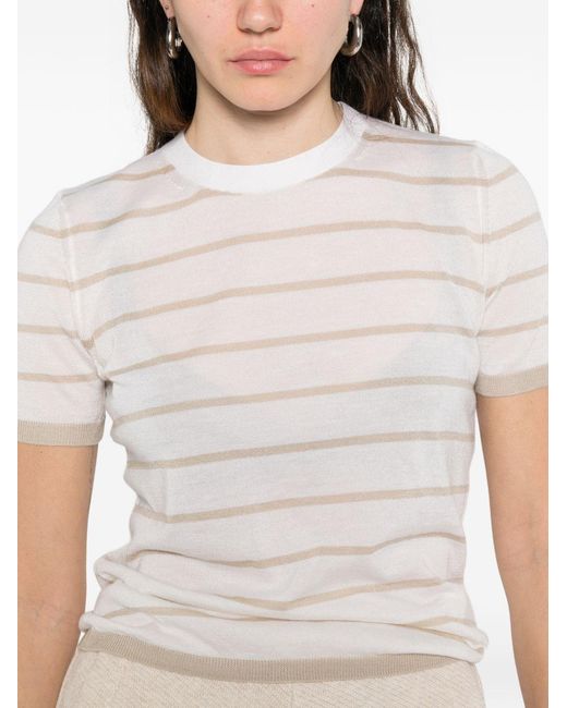 Max Mara White Striped T-Shirt