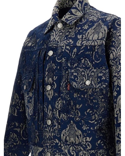 Junya Watanabe Blue Damask Tracker Jacket for men