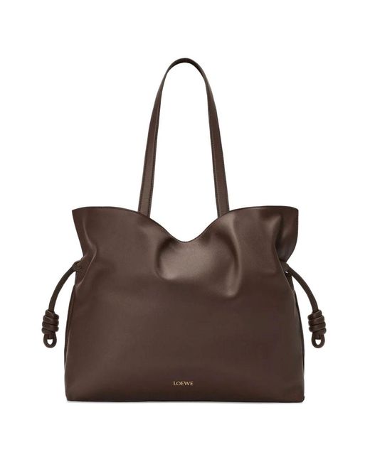 Loewe Brown Flamenco Large Leather Clutch