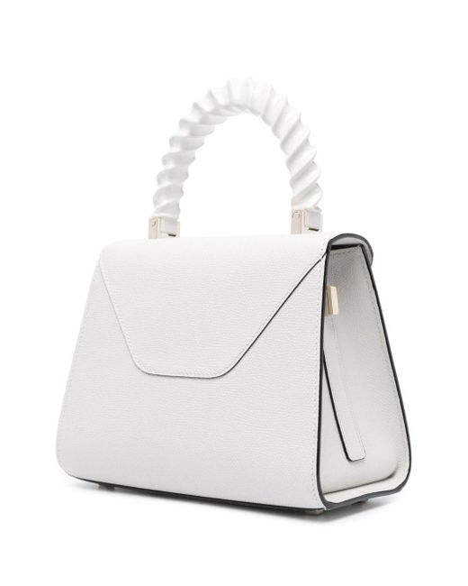 Valextra White Iside Mini Leather Handbag