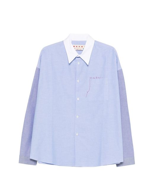 Marni Blue Cotton Shirt for men