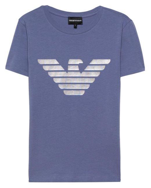 Emporio Armani Blue Logo-print T-shirt