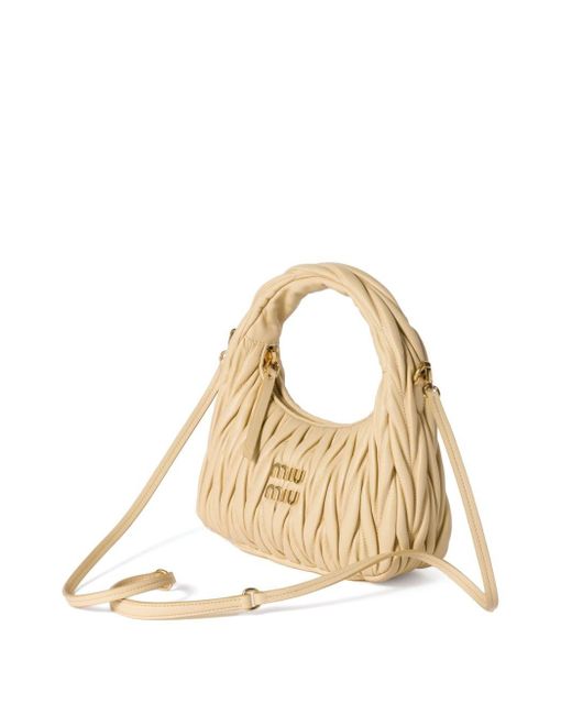 Borsa Hobo Wander di Miu Miu in Metallic