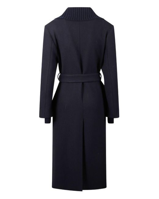 Jucca Blue Coat With Knitted Collar
