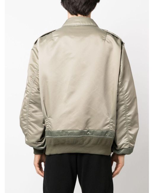 Sacai Natural Off-centre Button-fastening Bomber Jacket for men