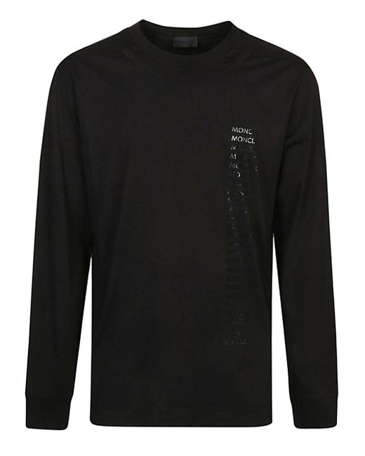 Moncler Black Cotton T-Shirt for men
