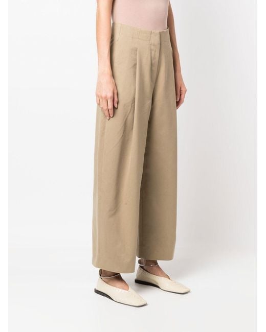Studio Nicholson Natural Cotton Wide-Leg Trousers