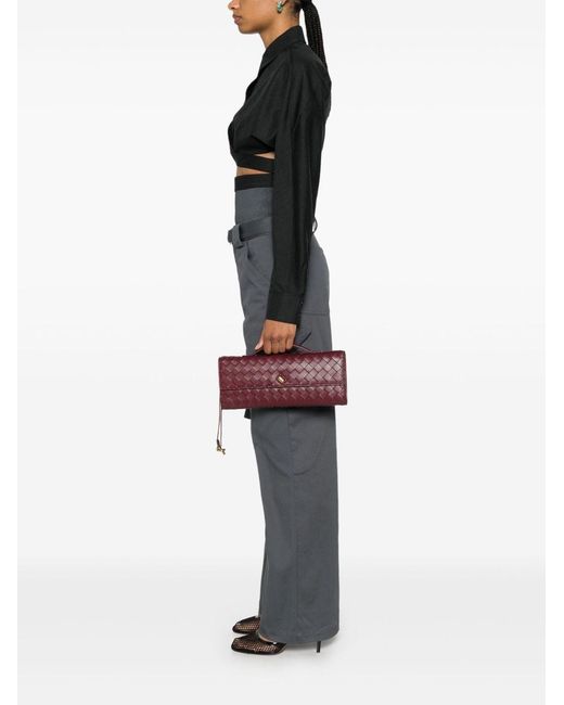 Bottega Veneta Purple Clutch Long Andiamo