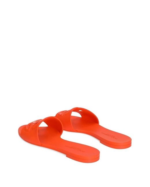 Dolce & Gabbana Red Dg Logo Flat Sandals