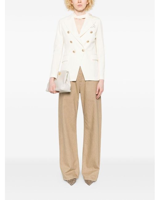Circolo 1901 White Cotton Double-Breasted Jacket