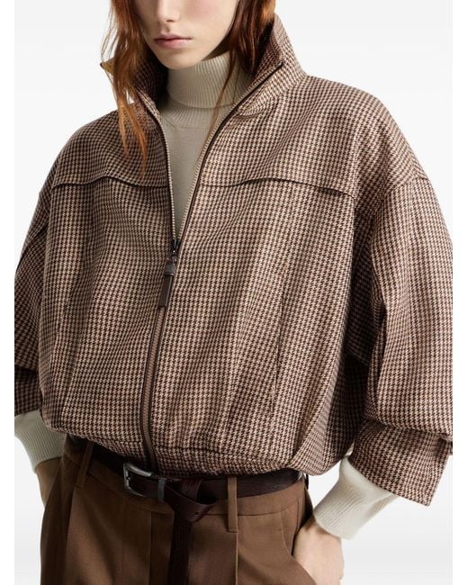 Brunello Cucinelli Brown Wool Blouson Jacket