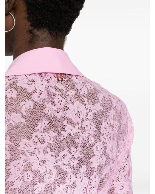 Blugirl Blumarine Pink Floral Lace Shirt