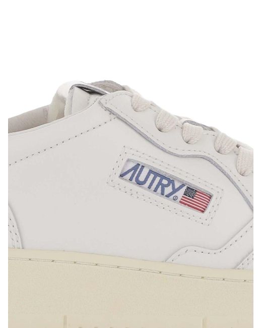 Autry White Medialist Low Sneakers for men