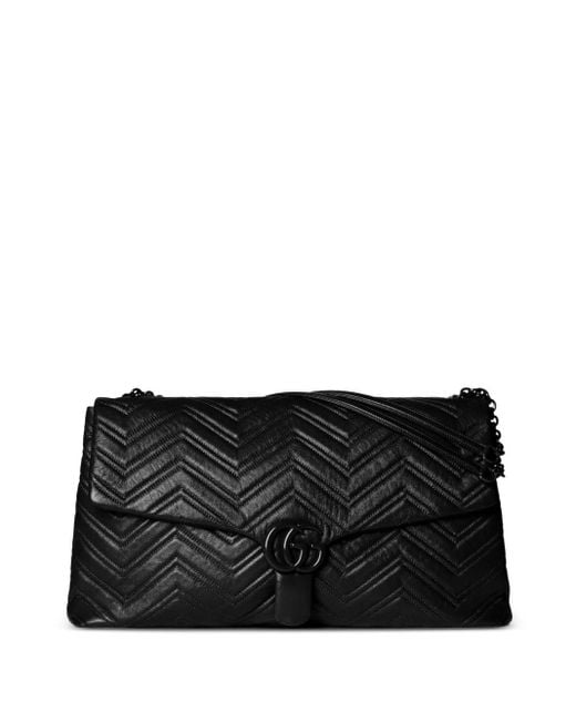 Gucci Black Gg Marmont Maxi Leather Shoulder Bag