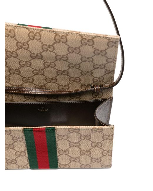 Mini Pouch Con Dettaglio Web di Gucci in White