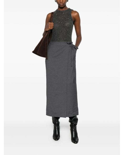 DUNST Gray Midi Wrap Skirt