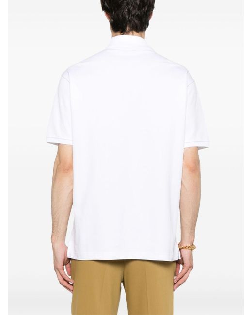 Gucci White Web Detail Cotton Polo Shirt for men