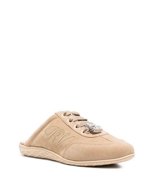 Roger Vivier Natural Viv Low Strass Sneakers