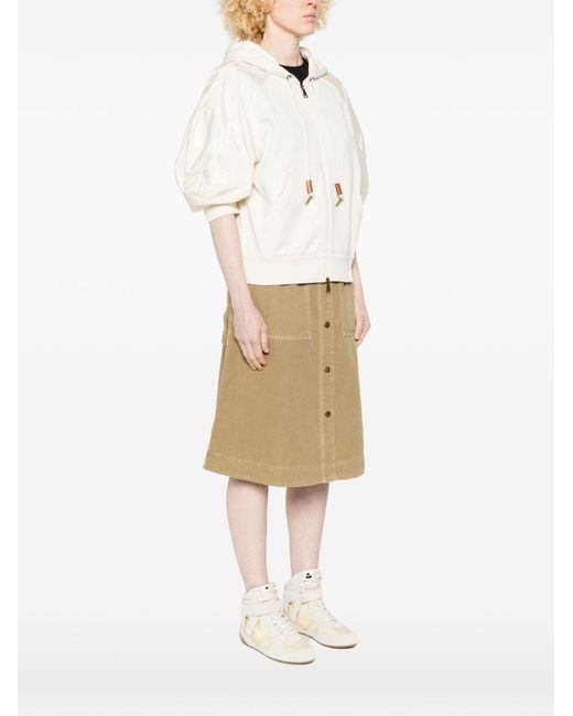 Moncler White Hooded Cardigan