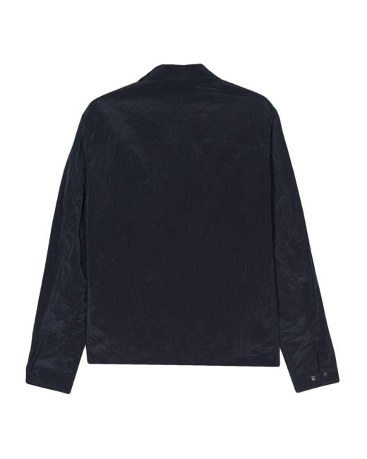 Calvin Klein Blue Crickle-texture Long-sleeve Jacket for men