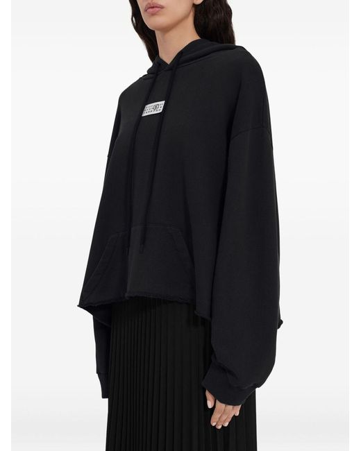 MM6 by Maison Margiela Black Logo Cotton Hoodie