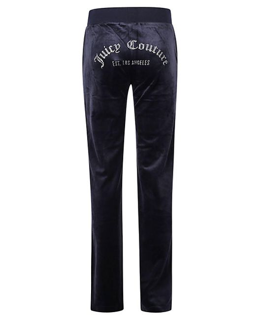 Pantalone Della Tuta In Velluto Con Logo di Juicy Couture in Blue