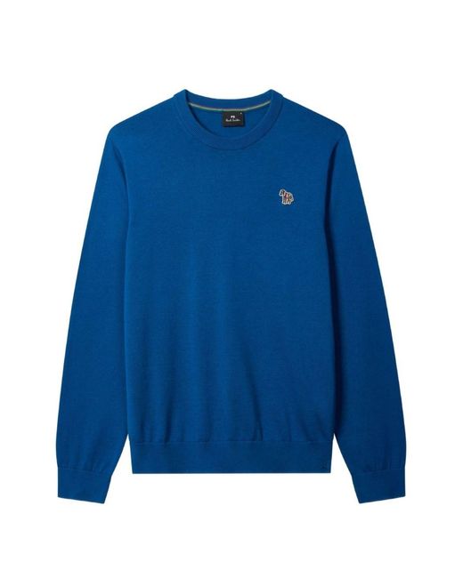 Paul Smith Blue Zebra Logo Cotton Sweater for men