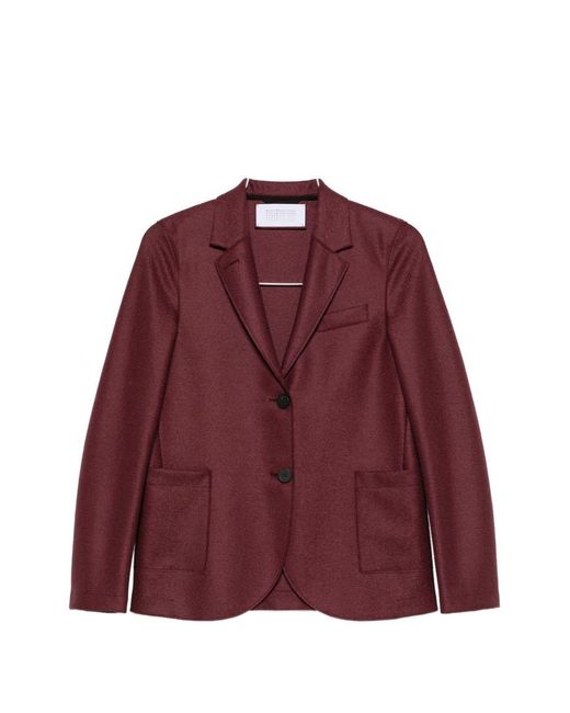 Harris Wharf London Red Wool Single-Breasted Blazer Jacket