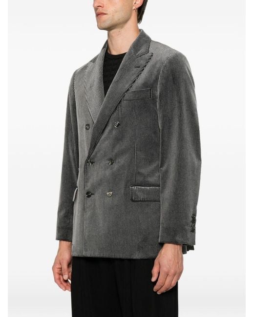 Brunello Cucinelli Gray Cotton Double-Breasted Jacket for men