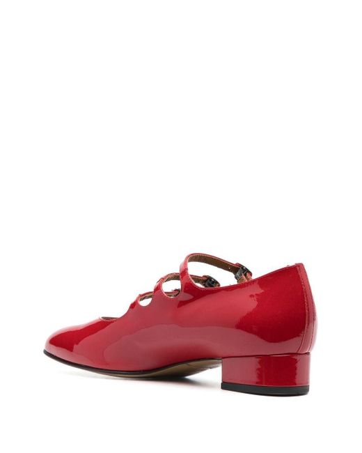 CAREL PARIS Red Ariana Patent Leather Ballet Flats