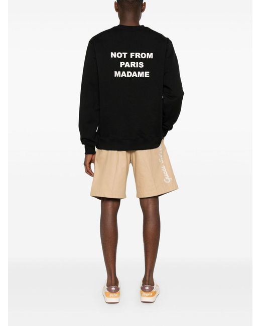Drole de Monsieur Black Slogan Sweater for men