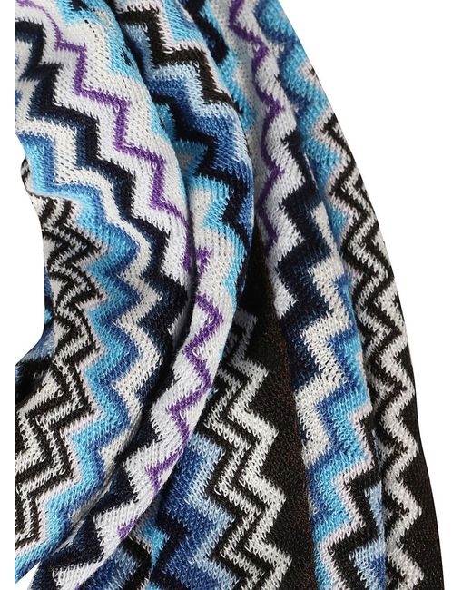 Missoni Blue Multicolored Scarf for men