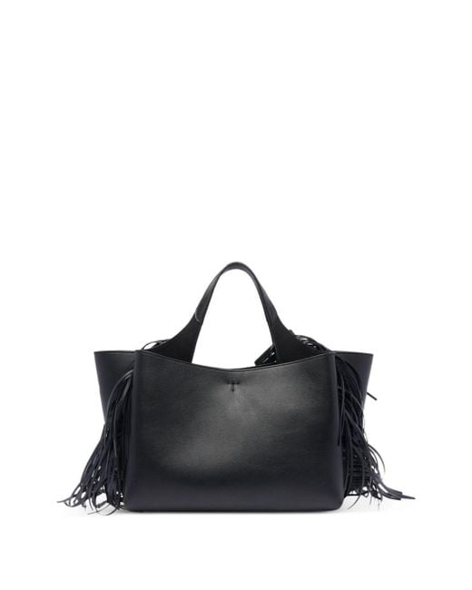 Tod's Black T Timeless Mini Leather Tote Bag
