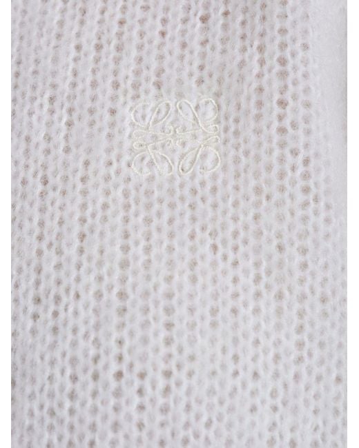Loewe White Wool Blend Cardigan