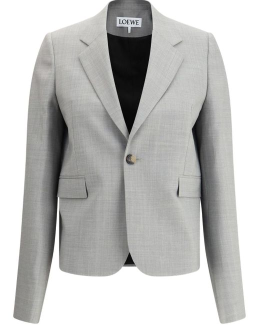 Loewe Gray Wool Single-Breasted Jacket