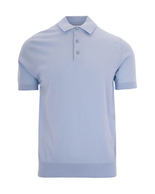 Paolo Pecora Blue Cotton Polo Shirt for men